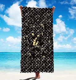 Avancerad strandhandduk modebrev tryckt kvinnor hem badtowel grossist microfiber flicka långa badhanddukar gåva