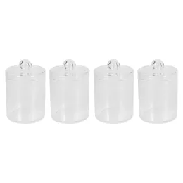 Burkar Qtip Holder Dispenser för bomullsboll Bomull Swab Apothecary Jar with Lids For Bady Canister Storage Organization a