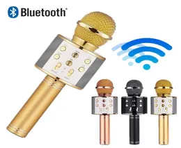 1pcs WS 858 protable wireless microphone professional condenser karaoke mic bluetooth stand radio mikrofon studio recording studio3380274