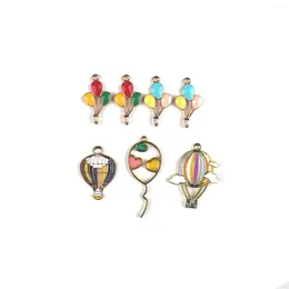 Charms 10pcs Emaye şenlikli atmosfer renkli balonlar kolye hava balon cazibesi el yapımı kolye bilezik diy mücevher aksesuarı