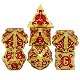 7PCS Metal DND DICE Zestaw Solid Polyhedral D DND do gry w grę RPG ROL Pathfinder Games 240312