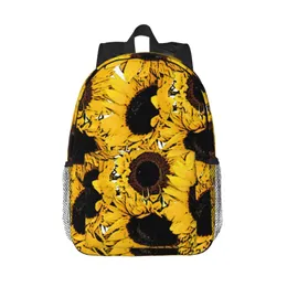 Zaino Golden Sunflower Quaderno scolastico di grande capacità Moda Sport da viaggio regolabile impermeabile