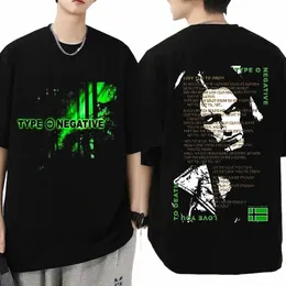 Rock Band Tipo O Impressão Negativa Cott Camiseta Homens Mulheres Hip Hop Tee Manga Curta Camiseta 2024 Verão Camisetas Oversized Tops h5On #