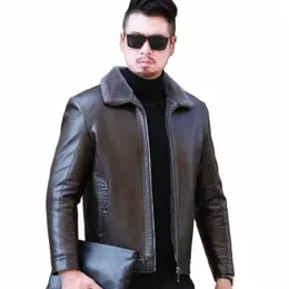 yxl-22 Natural Cott Sheepskin Jacket For Autumn And Winter Men's Collar And Fluffy And Thick Middle Young Man's Fi Top 24Qg#