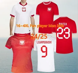 ポーランド2024 Piatek Grosicki Soccer Jerseys Men Chids Kit Polonia 2025 Zielinski Milik Zalewski Szymanski Polish Shird Polen Uniform Boy 24 25 Pologne