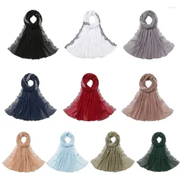 Halsdukar malaysia huvudduk för sommar halsduk sjal med spets blommiga trim damer mamma utomhus solproof leveranser