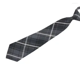 Bow Ties Kore Japon Koleji Moda Gri Damalı Ön Bağlı Boyun Kravat JK Kız Okulu Üniforma Kravat Öğrenci Bowtie Neckwear