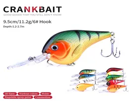 HENGJIA 9 pezzi esca da pesca CRANKBAITS HOOK BASS Manovella esca 95CM 112G 6 ganci 95mm Esche rigide Minnow carpa Attrezzatura per pesci CB024236A6392268