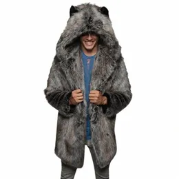 Winter Faux Fur Coat Men Mened High Street Loose Darm Darm Warm Stupk Rindbreakers Mens Fake Fur Fur Coat Overcat