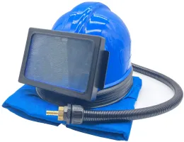 gereedschap HOLDWIN High quality Blue Sandblasting hood painting mask with feed air hose sandblast helmet