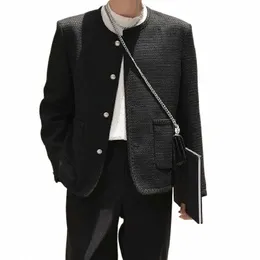 2023 MEN JUNDSETS COLL STICK OPEN LG Sleeve Streetwear Dasual Dance Thin Thin Coats Autumn Fi Outerwear S-5XL INCERUN B1OR#