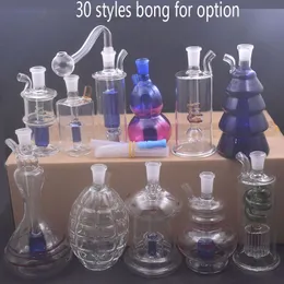 2st 30 stilar Fot Alternativ Mini Glass Oil Burner Bong Bubbler Smoking Water Pipe Dab Rig Bong Ash Catcher Hookah med 10 mm manlig oljebrännare rör och slang Billigaste pris