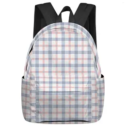 Zaino Borse da scuola a trama geometrica scozzese per ragazze adolescenti Bookbag Uomo Borsa a tracolla Borsa per laptop Mochila