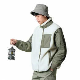 semir Jacket Men 2023 New Winter Trendy Different Material Splicing Imitati Sherpa Warm Fiable Loose Jacket A77Q#