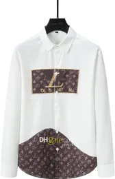 Camisa de vestido de designer dos homens camisa de qualidade camisa de negócios botão acima camisa clássica manga longa cor sólida carta primavera outono blusa irte
