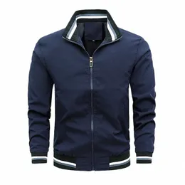 Slim Bomber Jacket Men Spring Autumn Sportswear Mens Casual Solid Fi Overcoat New Arrival Baseball Jackets Men's Jacket Top L0x8#