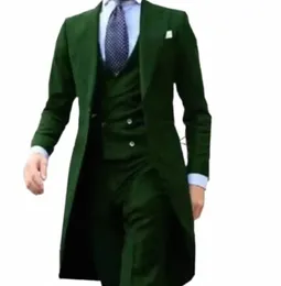 Klassischer LG-Mantel-Bräutigam-Smoking-formeller grüner / roter Design-Frack-Männer-Partei-Groomsmen-Anzug für Hochzeit-Jacke + Hose + Weste 69y9 #