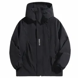 10xl 12xl plus size Windbreaker män Vattentät jacka fast färg svart vindbrytare rockar manlig stor storlek utomhus ytterkläder n274#