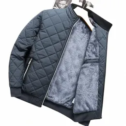 Autumn Winter Jackets för män FI Slim Fit Cott Padded Jacket Päls linne Varma tjockare Bomber Jacket Stativ Krage Rockar 2024 078D#