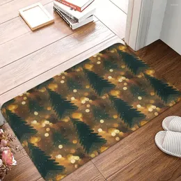 Carpets Bath Mat Festive Christmas Tree With Twinkle Lights And Bokeh Rug Home Doormat Living Room Carpet Decor