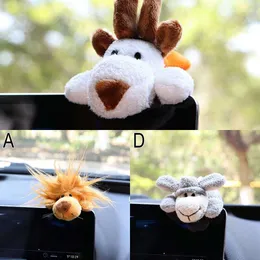 Aggiorna simpatiche bambole di peluche per auto Leone divertente Display sul cruscotto Decorazione interna per auto Giocattoli di peluche per animali Ornamenti per moto