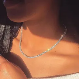 Cara de tenis de gargantilha sexy Colar de tênis para mulheres de luxo de zircão cúbico Cristal curto de Hiphop Neck Acessórios Jóias OHN016