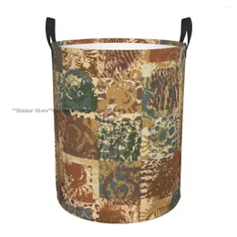 Laundry Bags Foldable Basket For Dirty Clothes Sea Stone Texture With Ancient Ammonite Storage Hamper Kids Baby Home Organizer