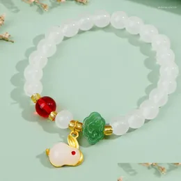 Charme pulseiras simples pulseira de pedra natural para mulheres menina elástica contas moda jóias amigos presente entrega gota ot8wy