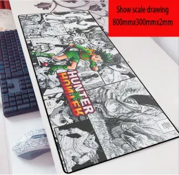 Tappetini anime Hunter x Hunter tappetino per mouse 80X30 Gioco 2mm MousePad Tappetino per tastiera portatile di grandi dimensioni Tappetino per giocare