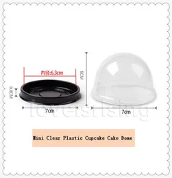 Yeni Arrivals50pcs25sets Mini Boyut Plastik Çörek Kutular Cupcake Cake Kubbesi Kupa Kutuları Konteyner Düğün İyilik Kutuları 9522942