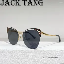 Sunglasses Vintage Luxury Snake Skin Cateye Women Brand Designer Black Pink Frame Cat Eye Sun Glasses Bling Eyewear