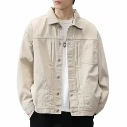 2024 Men's Autumn New Fi Denim Jacket Youth Handsome Loose Casual Workwear Jacket 18sl#