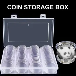Barattoli Porta capsule per monete Contenitore portaoggetti con scatola portaoggetti per la raccolta di forniture 60 pezzi 40 mm Aquile d'argento Nuovo