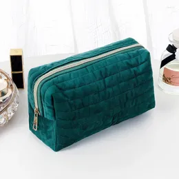 Cosmetic Bags Women Girls Luxury Vintage Velvet Makeup Organizer Bag Small Soft Pouch Travel Toilet Wash