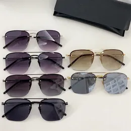 Novo designer de moda masculino e feminino SL312M óculos de sol quadrados de meia borda armações de metal lentes de nylon Cassandre decorado com charme exclusivo óculos de sol costeiros