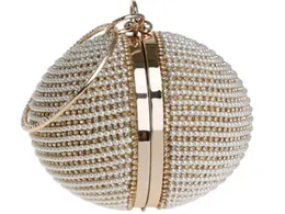 The Fashion 3 Colors European and American Round Dinner Bag Ladies Goldplatted Silver Pearl Handbag7544307