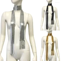 Scarves Punk Scarf With Full Sequins Nightclub Metal Chocker Flickering Bridal Wear Head Adornment