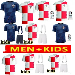 كرواتيا لكرة القدم قمصان كلاسيكية من اللون الأحمر والأبيض والأزرق 24 25 Modric Majer Croatie Gvardiol Kovacic Suker Men Kids Kid