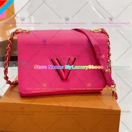 Crossbody Twist Lock torebka Kobiety luksusowe projektanci torby na ramię bolso skrętu torebka torebki łańcuchy gorące różowe krzyżowe torba 424