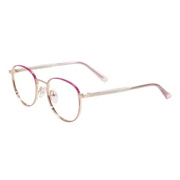 Women Metal Assorted Colors Oval Glasses Frame For Prescription Lenses 240313