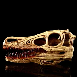 彫刻モケリーラプター恐竜モデル樹脂スカルレプリカヘッドモデルスケルトンコレクション樹脂スカルホーム装飾ハロウィーン