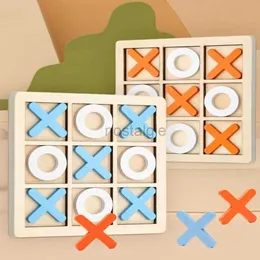Intelligens Toys Parent-Child Toys Developing Intelligent Brain Game Tic Tac Toe Montessori Träleksak XO Chess Puzzle Tabell 24327