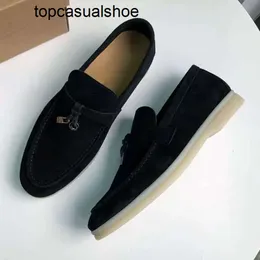 LORO Piano LP Lorospianasl Bottom Leffer TopQuality 2023 Novos sapatos de direção macia um pé mensal preguiçoso caminhada de verão