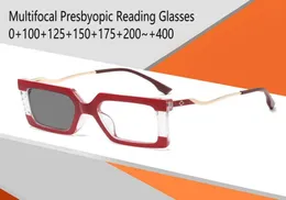 Солнцезащитные очки Прогрессивные мультифокальные очки для чтения для женщин Квадратные компьютерные читалки Transition Pochromic Пресбиопия FML6197535
