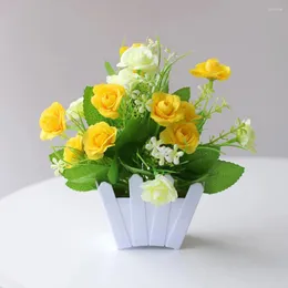 Dekorativa blommor Plastiska konstgjorda potten växt 6 Färg Hållbar högkvalitativ materiell livslängd länge med tidsmärke