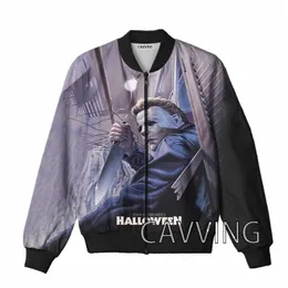 nuovo Fi Donna / Uomo Stampa 3D Halen Michael Myers Zipper Bomber Giubbotto Uomo Cappotto Uomo Cappotto Zip Up Giubbotti 74AL #