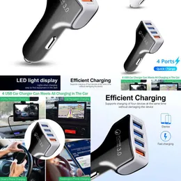 Обновление Kebidu 4-портовое USB-зарядное устройство QC 3.0 Адаптер для зарядки телефона для автомобильного мобильного телефона Iphone Samsung