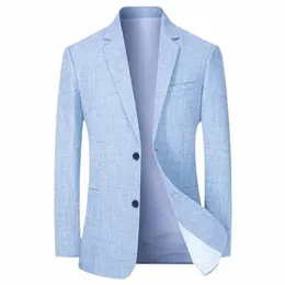 Nowa kurtka marynarzowa swobodna busin Sliming dopasowana kurtka do mokrej solidna kolor minimalistyczna kurtka robocza Mężczyzn Mężczyzn ślub J4yn#