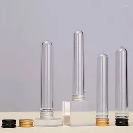 Garrafas de armazenamento 12pcs 40ml transparente cilíndrico pet tubo de teste garrafa doces borracha banho sal sub embalagem plástico 28 141mm