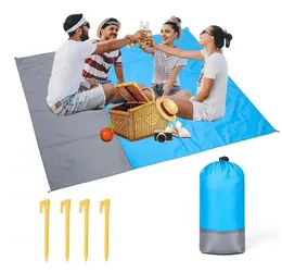 Großhandel Stranddecke, sanddicht, 200 x 140 cm, wasserdichte Strandmatte, leichte Picknickdecke für Reisen, Wandern, Sport